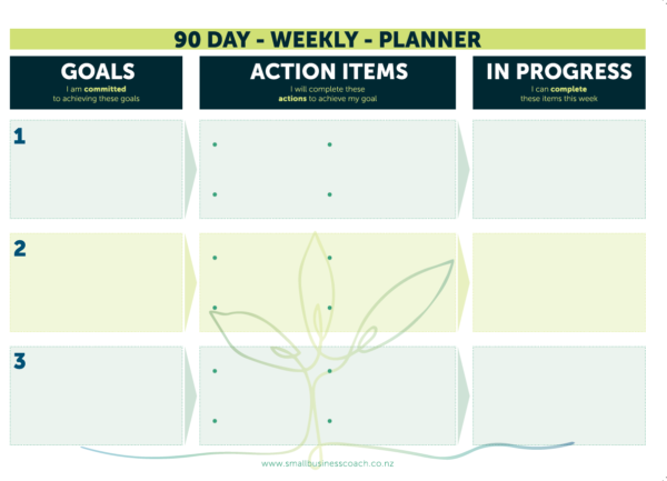 90 Day Weekly Planner FREE